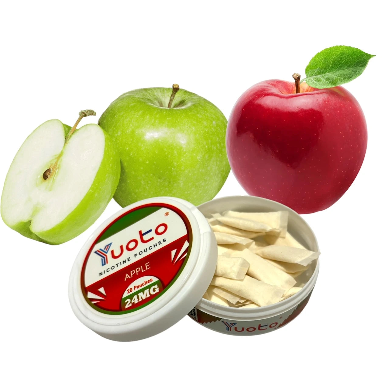 SNUS Pouches Yuoto 24mg - Saveur Pomme Fraîche et Sucrée