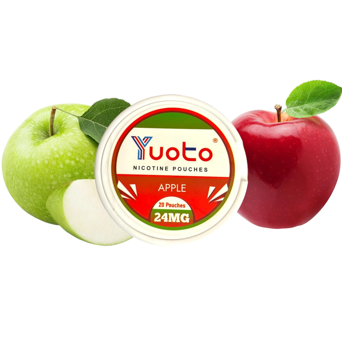 SNUS Pouches Yuoto 24mg - Saveur Pomme Fraîche et Sucrée